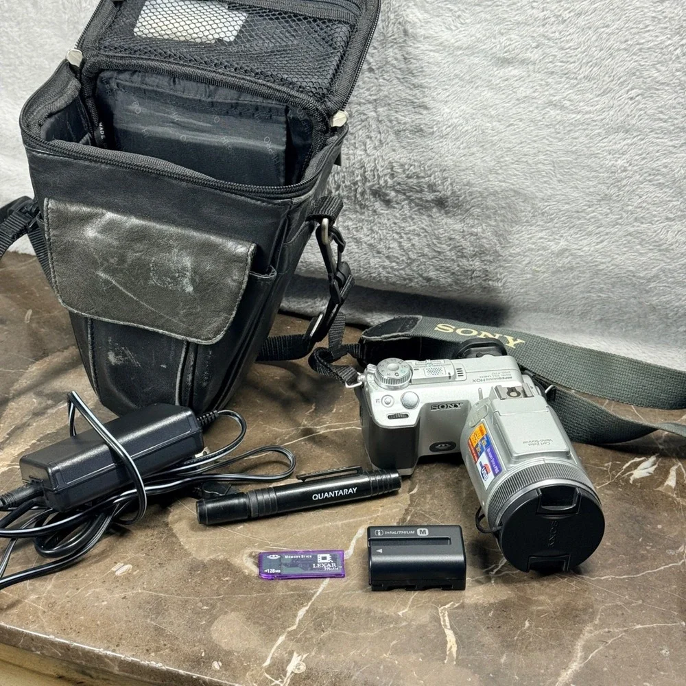 Sony DSC-F717 Digital Camera Silver Y2K Carl Zeiss NightShot Bundle w/Case